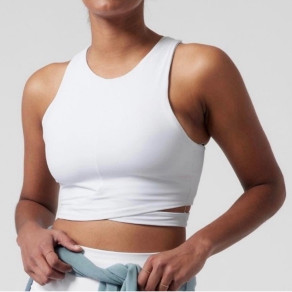 ATHLETA NEW Size XL Conscious Cut Out Crop Top Crossover Sports Bra  D-DD Cups